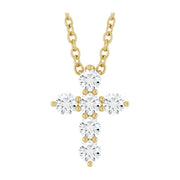 14K Gold Natural Diamond Cross Necklace — supplier product view