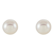 14K Gold Freshwater Pearl Stud Earrings — supplier front/side views; sold as one pair