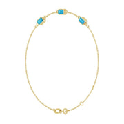 14K Gold Natural Aquamarine Three-Stone Bracelet — supplier product view
