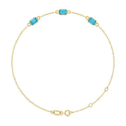 14K Gold Natural Aquamarine Three-Stone Bracelet — supplier product view
