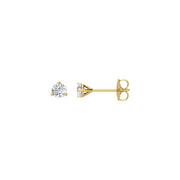 14K Gold Natural Diamond Stud Earrings — supplier front/side views; sold as one pair