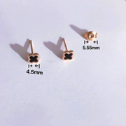 18K Leaf Clover Stud Earring - De Oro Jewelry