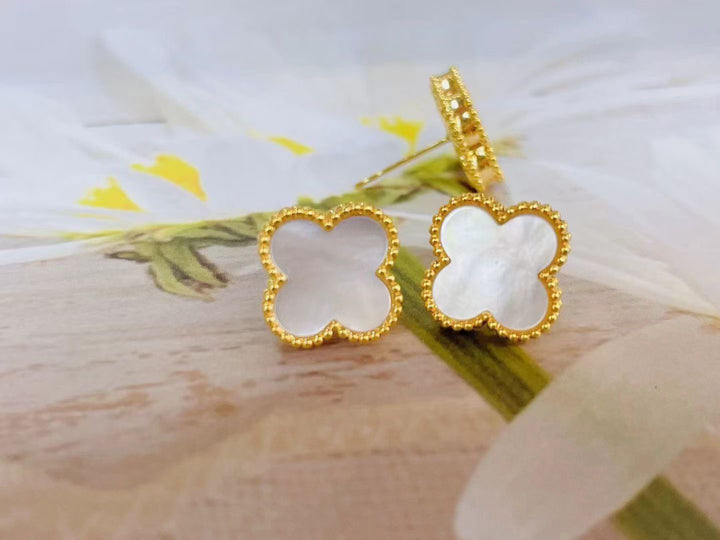 18K Leaf Clover Earring - De Oro Jewelry