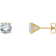 14K Gold 2 ct Four-Prong Lab-Grown Diamond Studs — supplier front/side views; sold as one pair