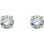 14K Gold 2 ct Four-Prong Lab-Grown Diamond Studs — supplier front/side views; sold as one pair
