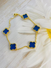 18K Leaf Clover Bracelet - De Oro Jewelry