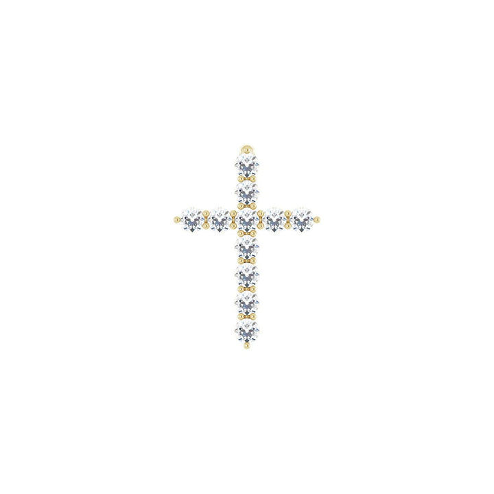 14K Gold Natural Diamond Cross Pendant — supplier product view