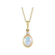 14K Gold Ethiopian Opal & Natural Diamond Necklace — supplier product view