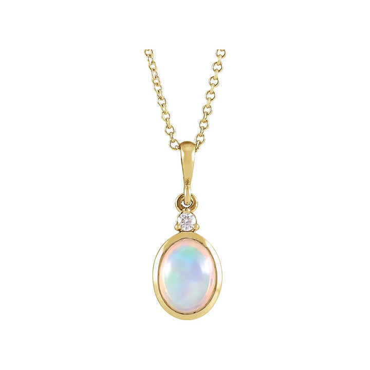 14K Gold Ethiopian Opal & Natural Diamond Necklace — supplier product view