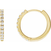 14K Gold Lab-Grown Diamond Hoop Earrings — supplier front/side views; sold as one pair