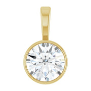 14K Gold Bezel Lab-Grown Diamond Pendant — supplier product view