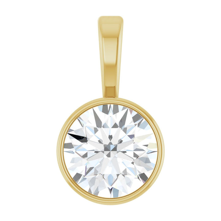 14K Gold Bezel Lab-Grown Diamond Pendant — supplier product view