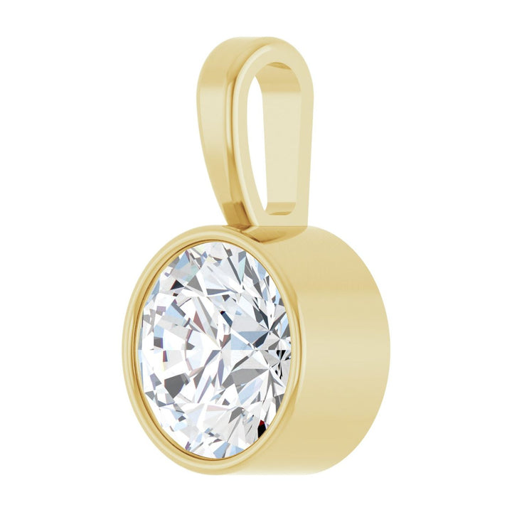 14K Gold Bezel Lab-Grown Diamond Pendant — supplier product view
