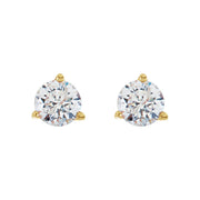 14K Gold Natural Diamond Stud Earrings — supplier front/side views; sold as one pair