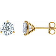 14K Gold 2 ct Lab-Grown Diamond Studs — supplier front/side views; sold as one pair