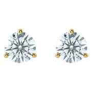 14K Gold 2 ct Lab-Grown Diamond Studs — supplier front/side views; sold as one pair