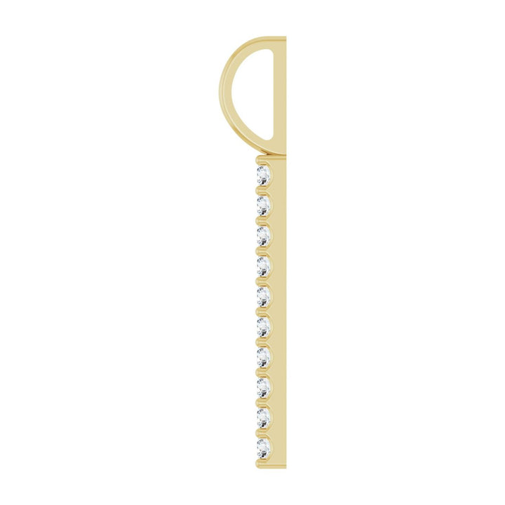 14K Gold Natural Diamond Bar Pendant — supplier product view