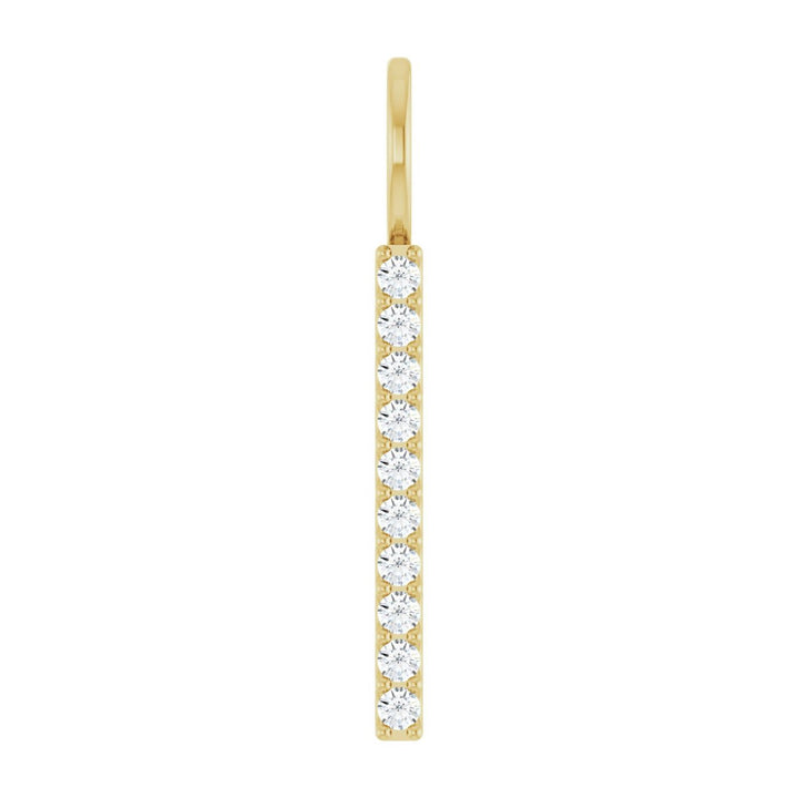 14K Gold Natural Diamond Bar Pendant — supplier product view