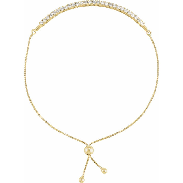 14K Gold Lab-Grown Diamond Bolo Bracelet — supplier product view