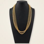 Cuban Chain Fit Kit with three sizing samples on a black bust