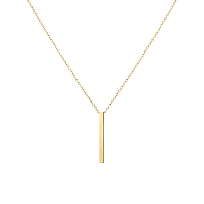 14K and 10K Trendy Bar Pendant Necklace