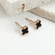 18K Leaf Clover Stud Earring - De Oro Jewelry
