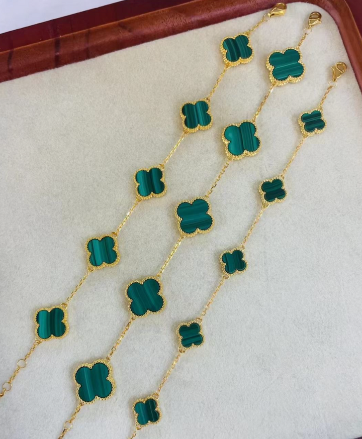 18K Leaf Clover Bracelet - De Oro Jewelry