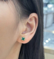 18K Leaf Clover Earring - De Oro Jewelry