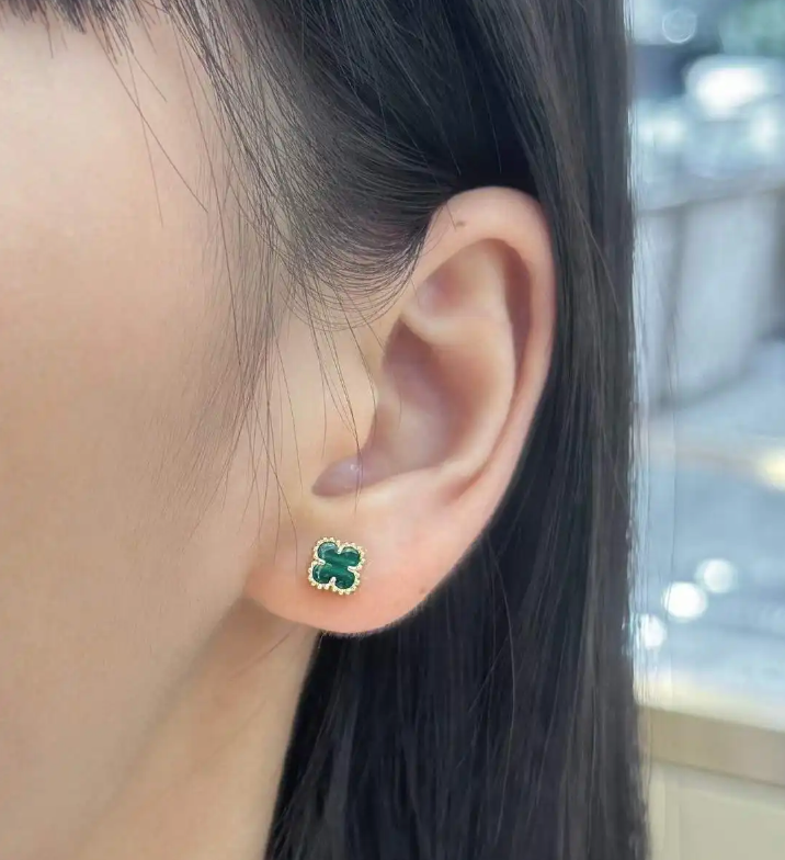 18K Leaf Clover Earring - De Oro Jewelry