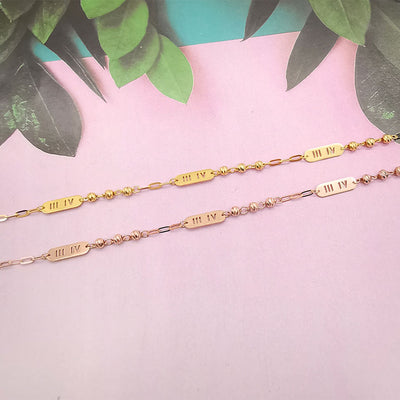Stylish Beads Roman Numbers Bracelet - De Oro Jewelry