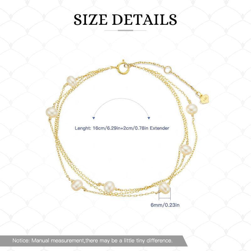 Fine Pearl 3 Chain Bracelet - De Oro Jewelry