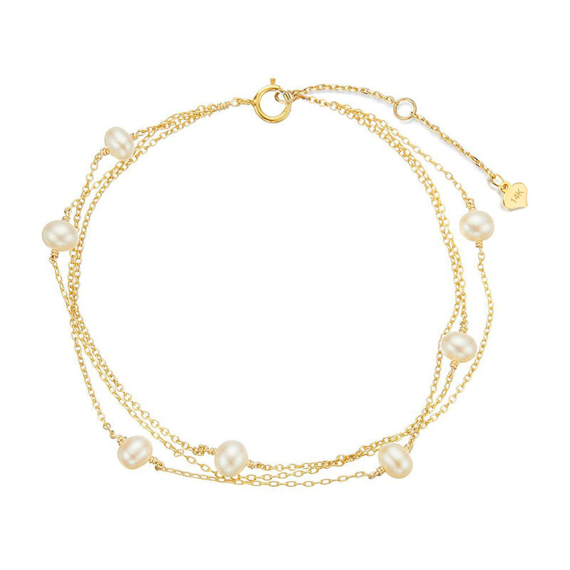 Fine Pearl 3 Chain Bracelet - De Oro Jewelry