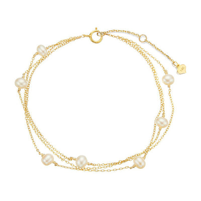 Fine Pearl 3 Chain Bracelet - De Oro Jewelry