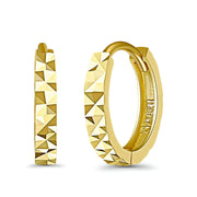 Square Cut Huggie Hoop Small Earring - De Oro Jewelry