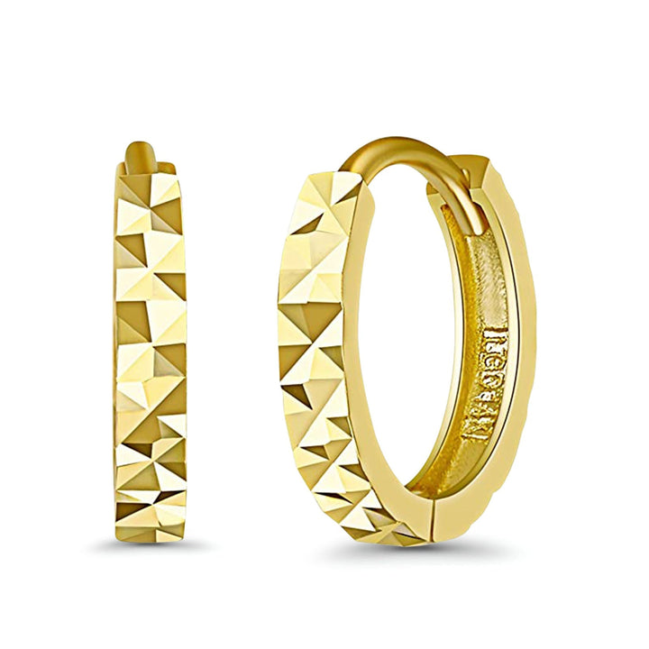 Square Cut Huggie Hoop Small Earring - De Oro Jewelry