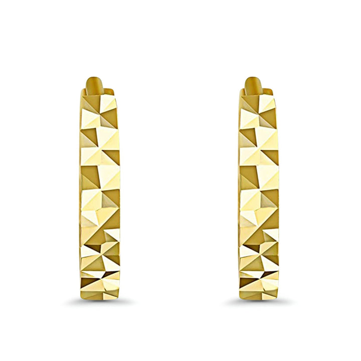 Square Cut Huggie Hoop Small Earring - De Oro Jewelry